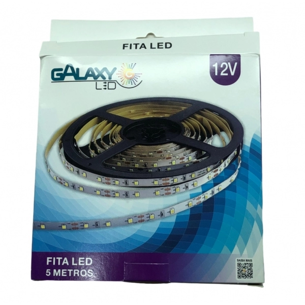 Fita LED 7,2W/M 36W 12V 5 metros IP20 4000K branco neutro.