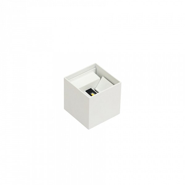 Arandela de Parede LED Flap Quadrado Facho Ajustável externo 3000K 6W Bivolt 10x10x10cm Alumínio Branco.