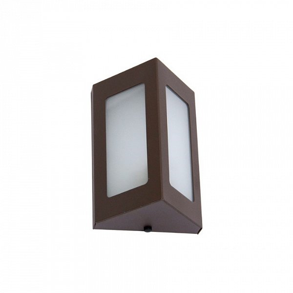 Arandela de Parede Gênova Triangular externo 18x13x9cm Alumínio e Vidro Café.