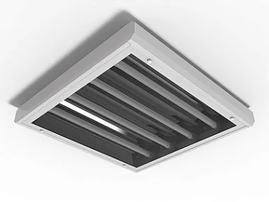 Luminária de sobrepor alto rendimento fechada com difusor para 4 lâmpadas 9/10W 60cm.