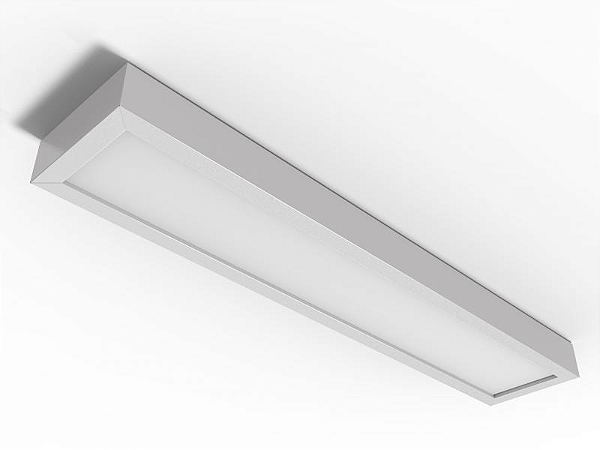 Luminária de sobrepor fechada com difusor leitoso para 2 lâmpadas T5 28/54W 120cm.