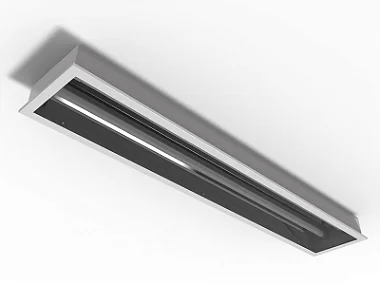 Luminária de embutir alto rendimento fechada com difusor transparente para 2 lâmpadas 18/20W 120cm.