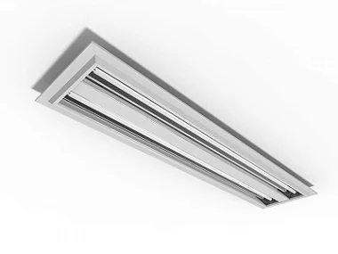 Luminária de embutir alto rendimento para 2 lâmpadas T5 14/24W 60cm.