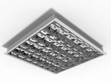 Luminária de embutir alto rendimento com aletas parabólicas duplas para 4 lâmpadas T5 14/24W 60cm.