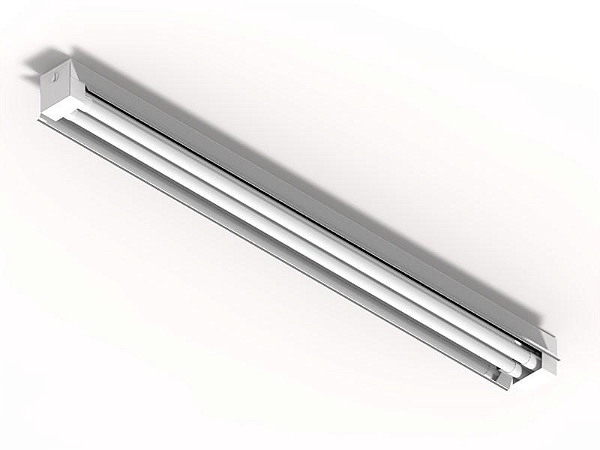 Luminária industrial de alto rendimento com tampas soquetes para 2 lâmpadas 18/20W 120cm.
