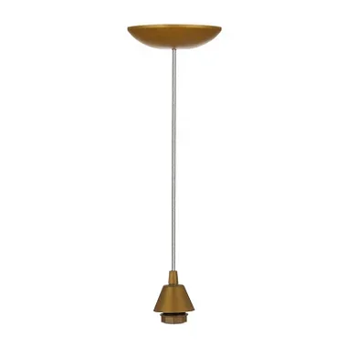 Pendente dourado 1,00m com soquete E-27 rosca longa completo para 1 lâmpada.