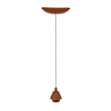 Pendente cobre 2,00m com soquete E-27 rosca longa completo para 1 lâmpada.