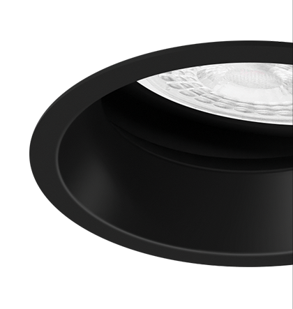 Embutido Microborda Preto Fosco Redondo PAR20 Ø9,4x13cm Alumínio.