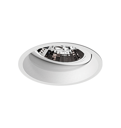 Embutido Microborda branco fosco Redondo Facho Orientável AR70 Ø9,4x9,5cm Alumínio.