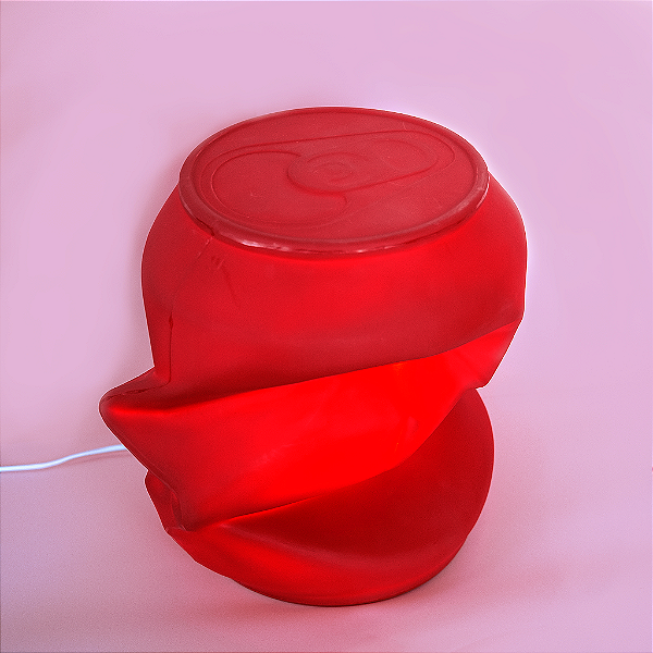 Luminária Banco Lata 43x50x50cm Polietileno Vermelho.