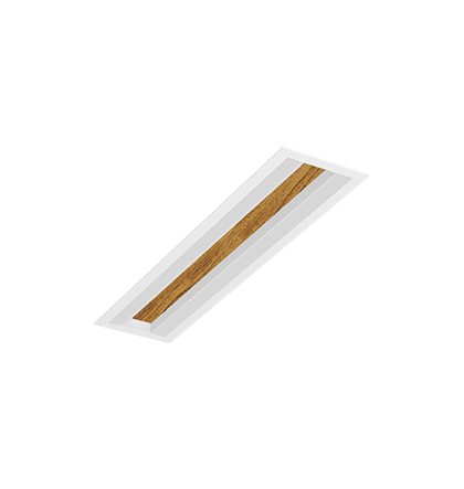 Luminária de Embutir LED Kiini Retangular 5000K 73W Bivolt 113,8x13,5x5,5cm Acrílico, Corpo Branco Fosco e Refletor Amadeirado Miti.