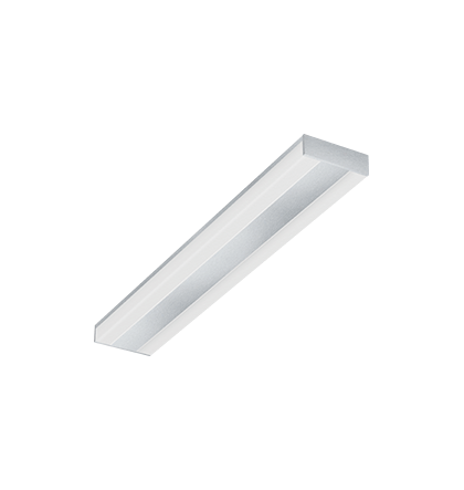 Plafon de Sobrepor LED Kiini Retangular 3000K 73W Bivolt 111,8x9x2,8cm Alumínio Prata Acetinado e Acrílico Branco Fosco.
