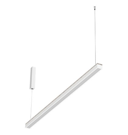 Luminária pendente linear com LED Nichia integrado 4000K 36,1W Bivolt 112,1x4x3,6cm Alumínio Branco Fosco.