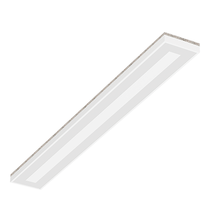 Luminária de sobrepor linear LED Nichia integrado com efeito moldura de luz 5000K 71W Bivolt 115,1x13,4x3,6cm Alumínio Branco Fosco.