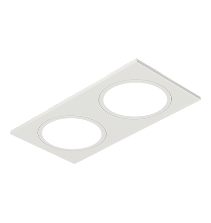 Máscara Embutir Retangular Face Plana 13,9x7,3cm Alumínio Branco Fosco.