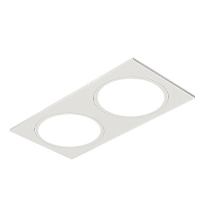 Máscara Embutir Retangular Face Plana 17,3x9cm Alumínio Branco Fosco.