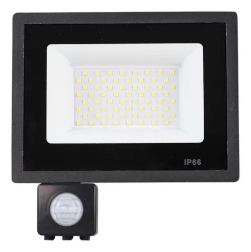 Refletor Com Sensor De Presença Led 300w Fotocélula Bivolt 6500k Preto.