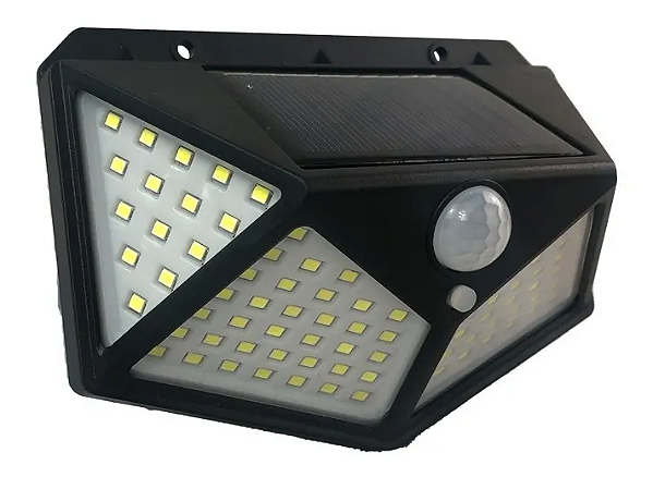 Luminária Balizador Solar 20w 100 Leds com Sensor De Presença 6500K.