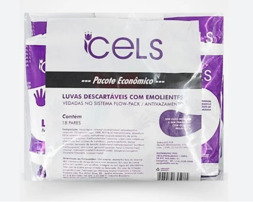 LUVAS DESCARTAVEIS COM EMOLIENTES 18 PARES