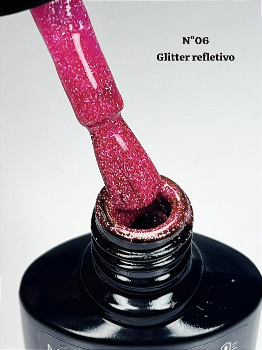 ESMALTE GEL LOVEYES Nº6 COLEÇÃO NEON DIAMANTE GLITTER REFLETIVO/ THERMAL