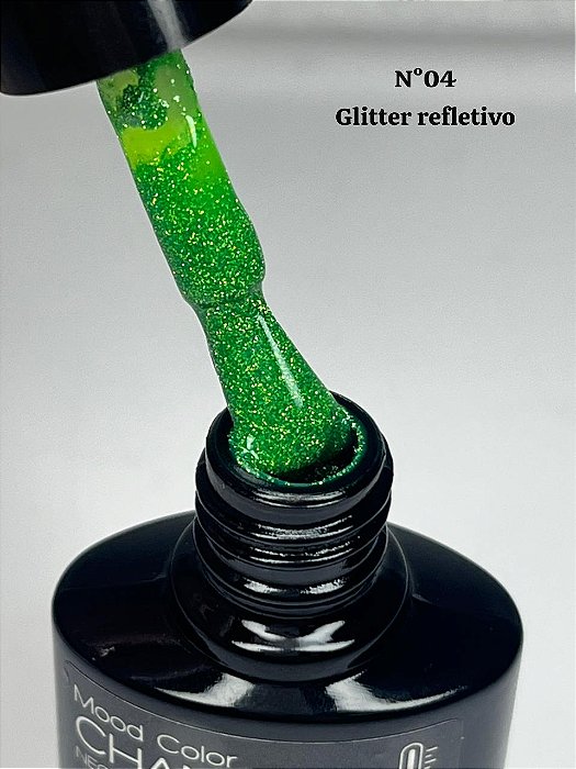 ESMALTE GEL LOVEYES Nº4 COLEÇÃO NEON DIAMANTE GLITTER REFLETIVO/ THERMAL
