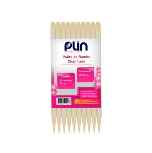 PLIN PALITO DE UNHA DE BAMBU CHANFRADO 12,5 X 3CM C/ 50UN