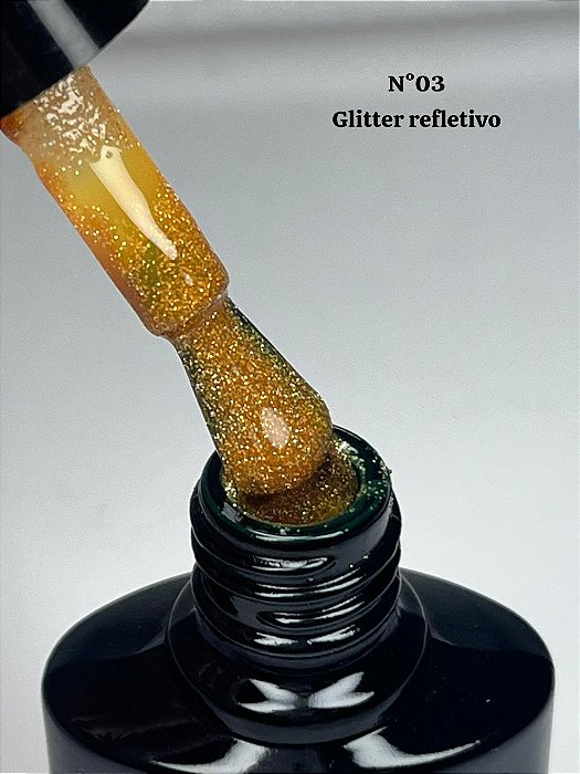 ESMALTE GEL LOVEYES Nº3 COLEÇÃO NEON DIAMANTE GLITTER REFLETIVO/ THERMAL