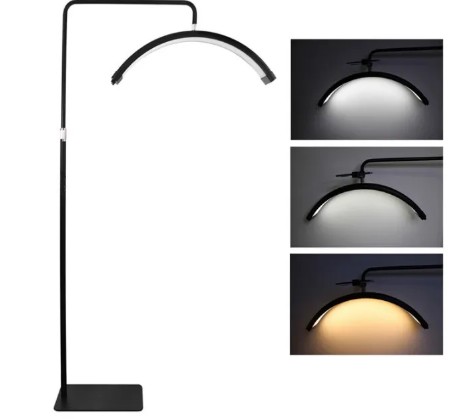 LUMINÁRIA LED DE CHÃO MOON LIGHT MEIA LUA - PRETA