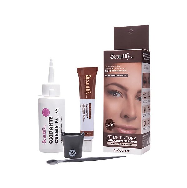 KIT TINTURA SOBRANCELHA CHOCOLATE 30 ML BEAUTIFY PRO