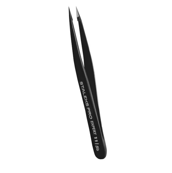 PINÇA DE SOBRANCELHA STALEKS PRO- TE-11-5b PRETA SERIE EXPERT PONTA FINA