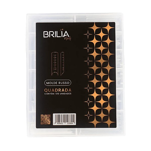 MOLDE RUSSO QUADRADA C/120UN BRILIA NAILS