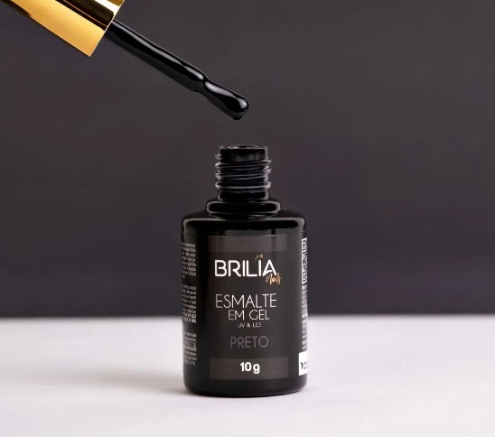 ESMALTE GEL PRETO BRILIA NAILS SEM TPO