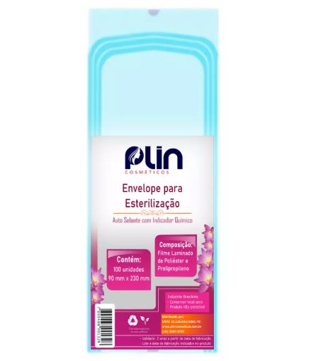 PLIN ENVELOPE AUTO SELANTE DE AUTOCLAVE C/ 100 UNIDADES - 90X230MM