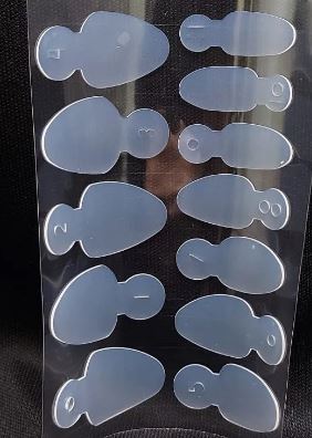 KIT MOLDE ADESIVO DE SILICONE FRANCESINHA REVERSA STILETTO 01-02 HELEN COLOR