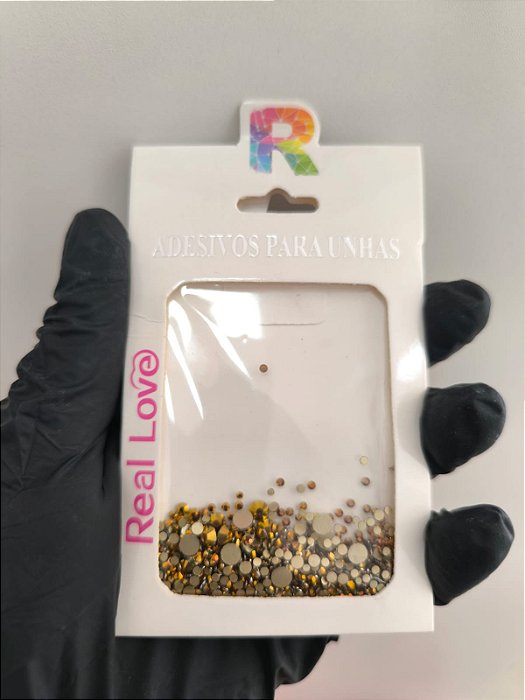 CRYSTAL STRASS DOURADO REAL LOVE