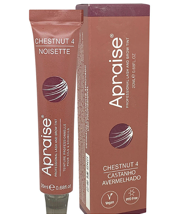 TINTA PARA CILIOS E SOBRANCELHAS APRAISE CASTANHO AVERMELHADO - 4 CHESTNUT
