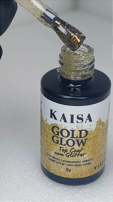 TOP COAT C/ GLITTER GOLD GLOW 9G KAISA