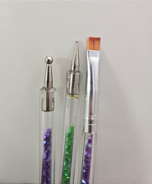 PINCEL PARA GEL DUPLA PONTA COM BOLEADOR D&Z