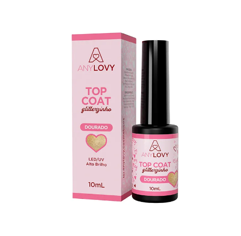TOP COAT GLITTERZINHO DOURADO ANYLOVY 9G