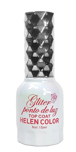 TOP COAT COM GLITTER PONTO DE LUZ 01 HELEN COLOR 15ML