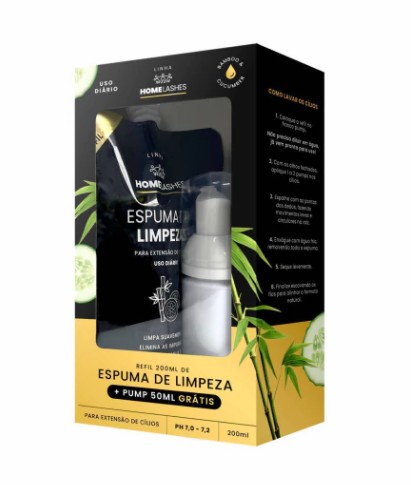 KIT REFIL ESPUMA DE LIMPEZA 200ML E PUMP 50ML UNILASHES
