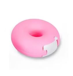 PORTA MICROPORE REDONDO ROSA COM BRANCO