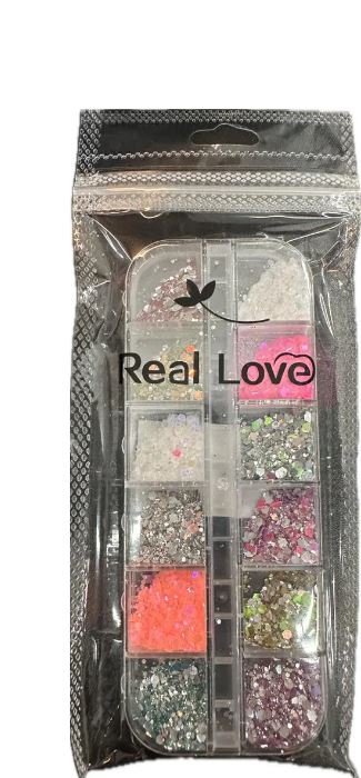 KIT ESTOJO GLITTER 12 CORES  REAL LOVE