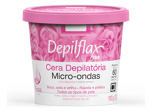 CERA MICROONDAS DEPILFLAX ROSAS 100G
