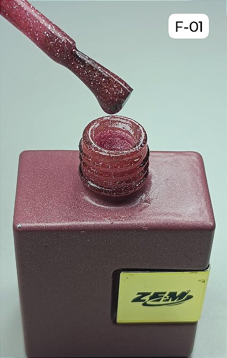 ESMALTE EM GEL COLEÇÃO F N°01 GLITTER 15ML ZEM