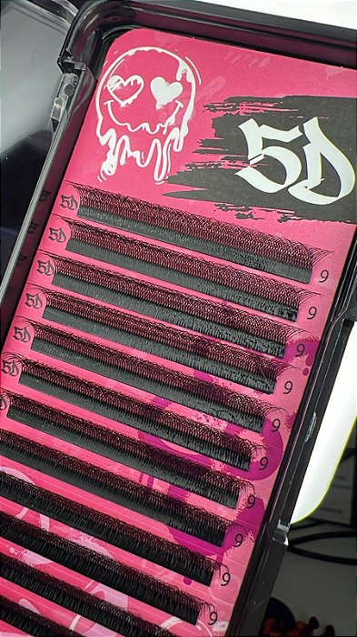 CILIOS CURVATURA D ESPESSURA 0.07 TAM 9MM 5D BAD PINK