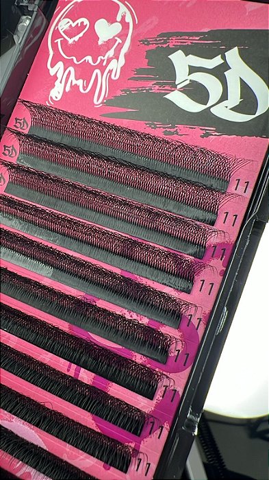 CILIOS CURVATURA D ESPESSURA 0.07 TAM 11MM 5D BAD PINK