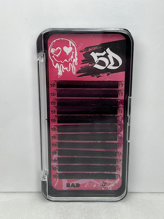 CILIOS CURVATURA D ESPESSURA 0.07 TAM 13MM 5D BAD PINK