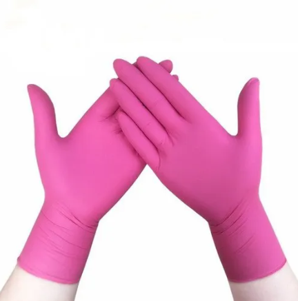 LUVA NITRILICA ROSA PCT COM 10 UNIDADES - TAMANHO - G PLIN