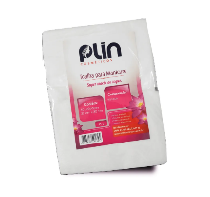PLIN TOALHA MANICURE 20X30CM DESCARTAVEL C/ 50 UNIDADES 45G